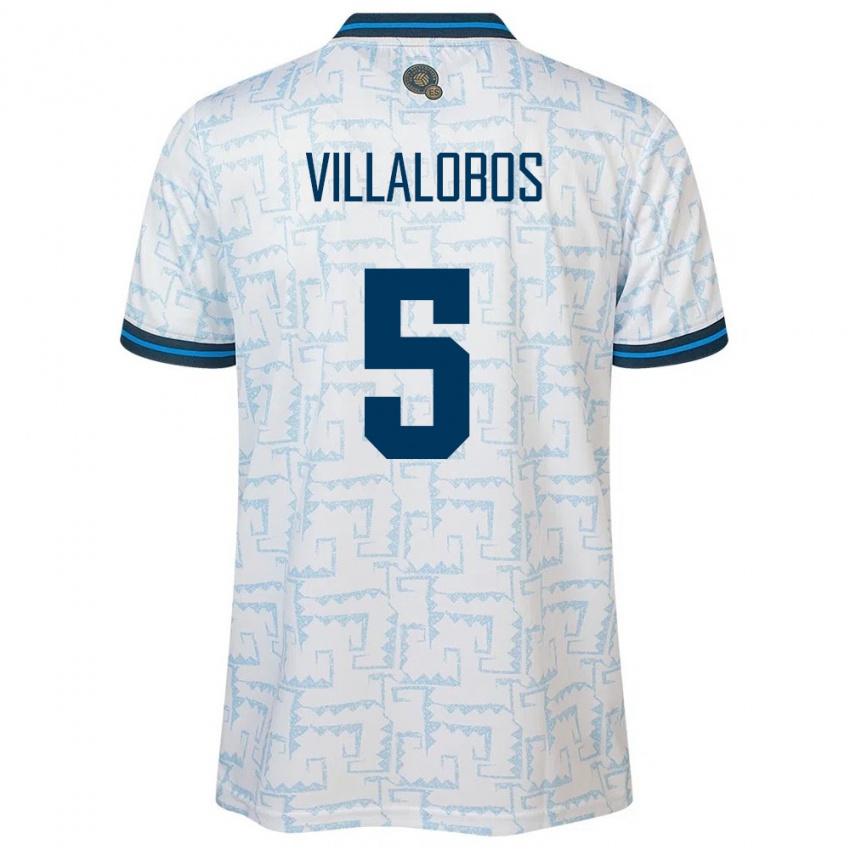 Børn El Salvador Kristian Villalobos #5 Hvid Udebane Spillertrøjer 24-26 Trøje T-Shirt