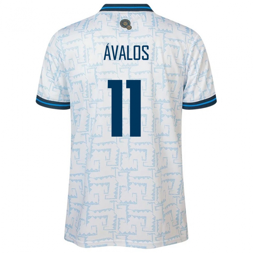 Børn El Salvador Raúl Ávalos #11 Hvid Udebane Spillertrøjer 24-26 Trøje T-Shirt