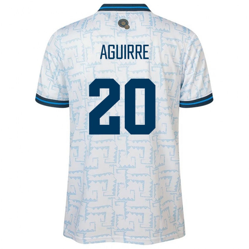 Børn El Salvador Jonathan Aguirre #20 Hvid Udebane Spillertrøjer 24-26 Trøje T-Shirt