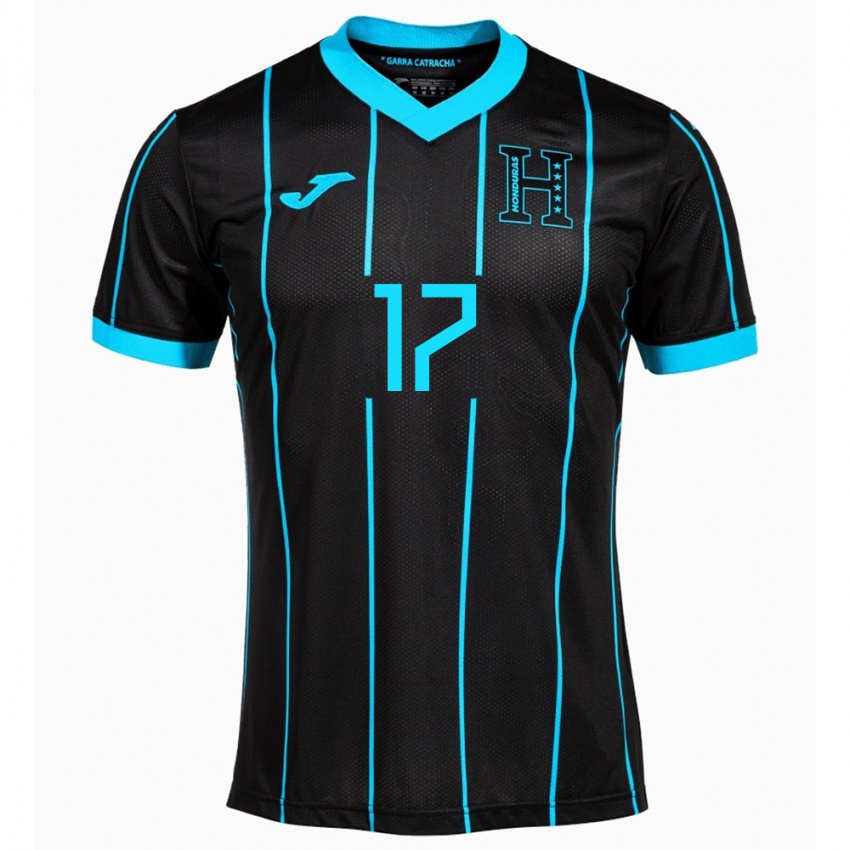 Børn Honduras Saúl Estrada #17 Sort Udebane Spillertrøjer 24-26 Trøje T-Shirt