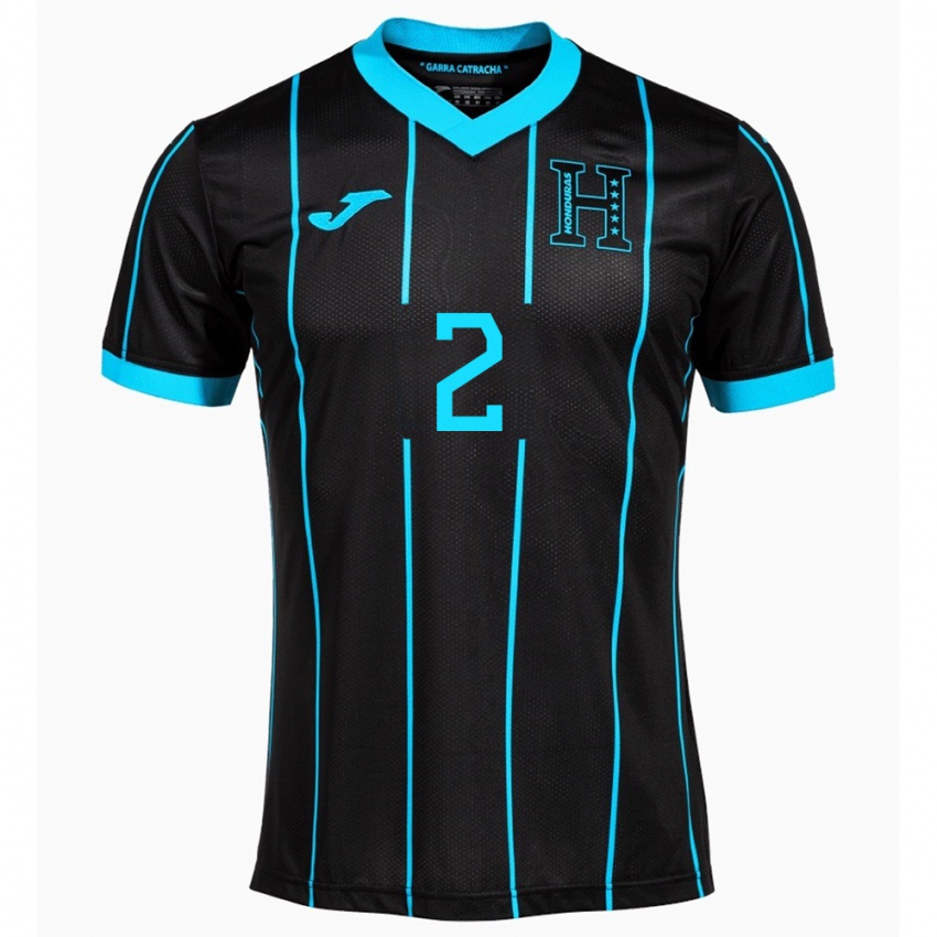 Børn Honduras Deyron Martínez #2 Sort Udebane Spillertrøjer 24-26 Trøje T-Shirt