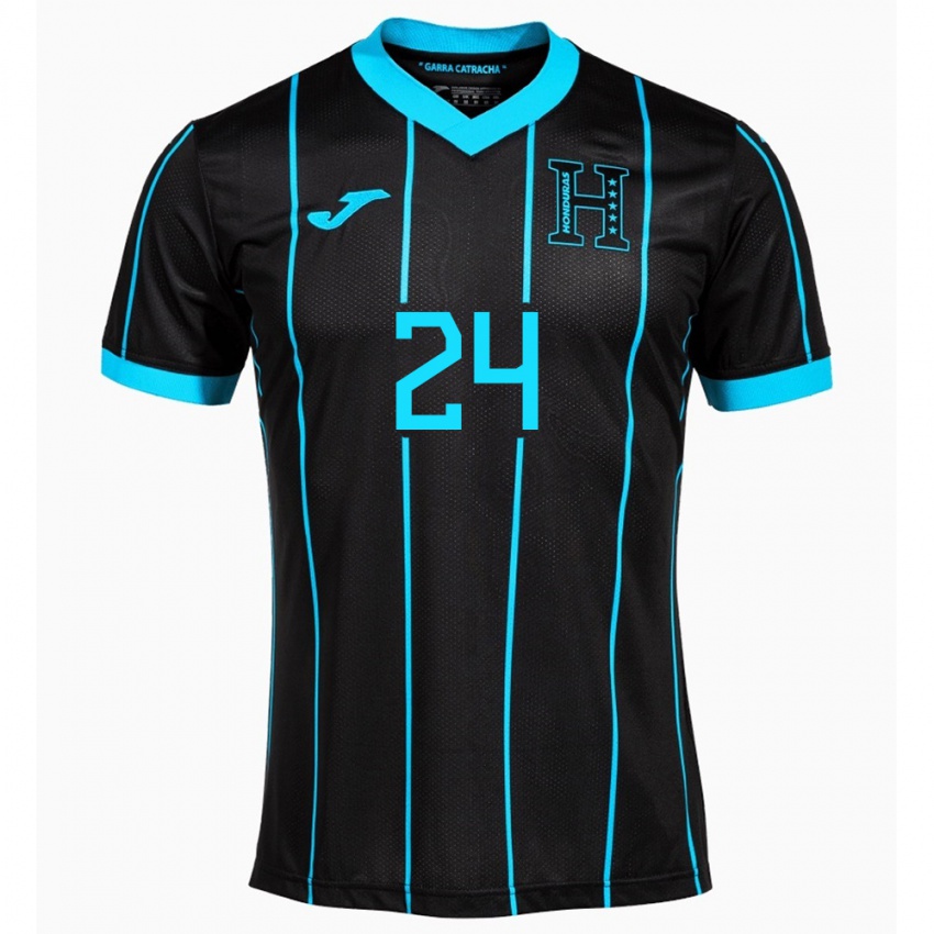 Børn Honduras Daniel Carter #24 Sort Udebane Spillertrøjer 24-26 Trøje T-Shirt