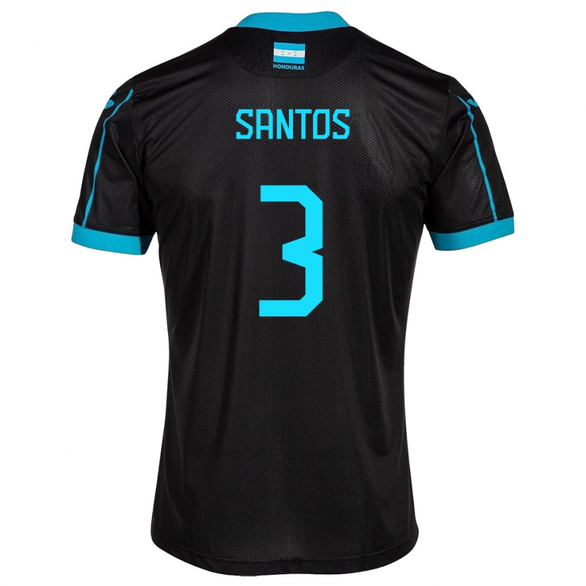 Børn Honduras Marcelo Santos #3 Sort Udebane Spillertrøjer 24-26 Trøje T-Shirt