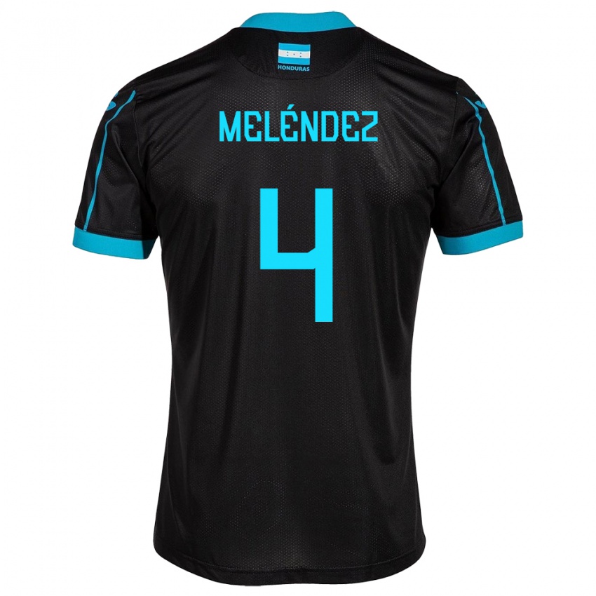 Børn Honduras Carlos Meléndez #4 Sort Udebane Spillertrøjer 24-26 Trøje T-Shirt