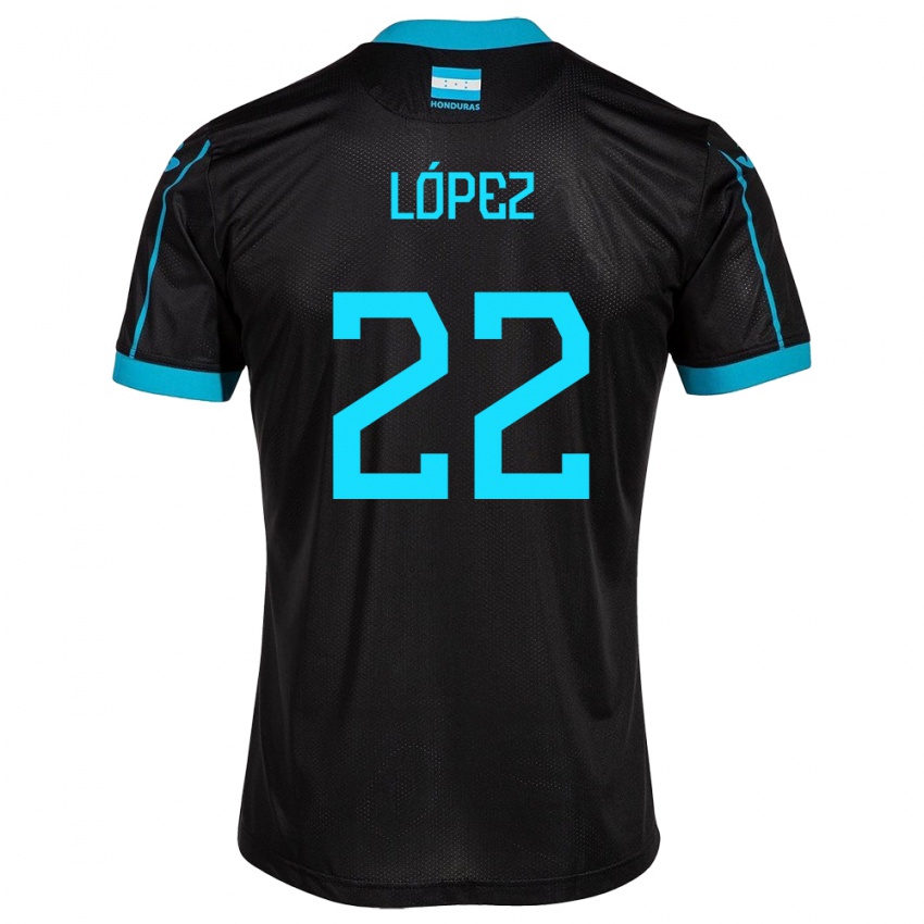 Børn Honduras Luis López #22 Sort Udebane Spillertrøjer 24-26 Trøje T-Shirt