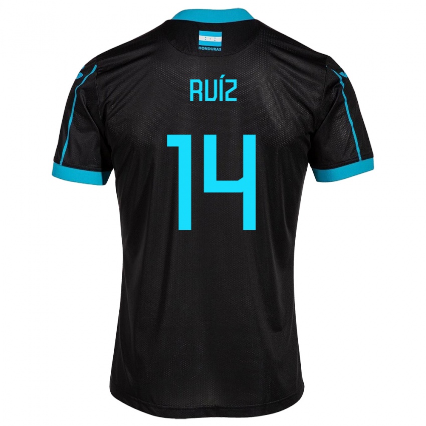 Børn Honduras David Ruíz #14 Sort Udebane Spillertrøjer 24-26 Trøje T-Shirt