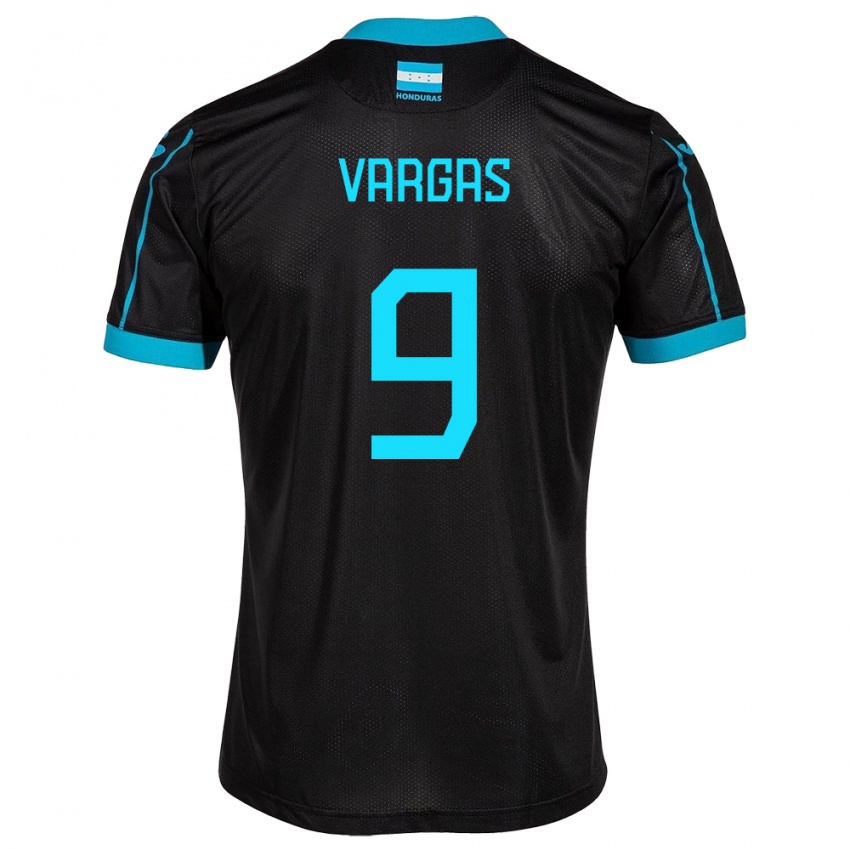 Børn Honduras Nayrobi Vargas #9 Sort Udebane Spillertrøjer 24-26 Trøje T-Shirt