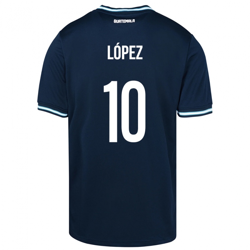 Børn Guatemala Antonio López #10 Blå Udebane Spillertrøjer 24-26 Trøje T-Shirt