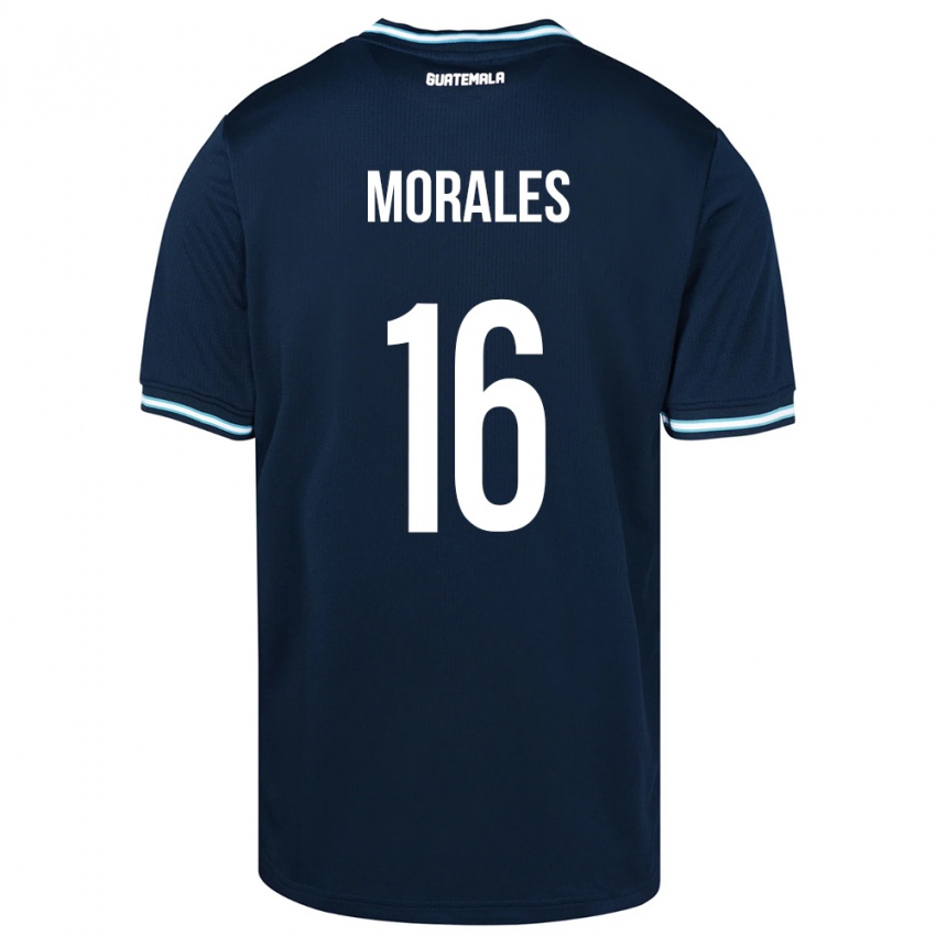 Børn Guatemala José Morales #16 Blå Udebane Spillertrøjer 24-26 Trøje T-Shirt