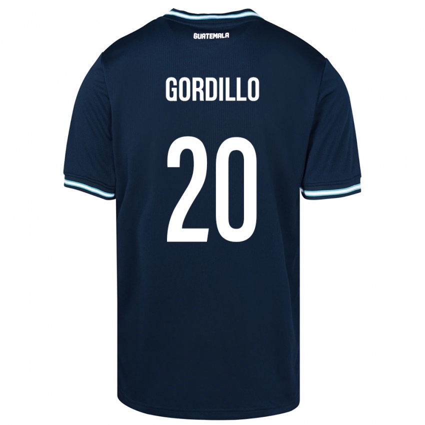 Børn Guatemala Gerardo Gordillo #20 Blå Udebane Spillertrøjer 24-26 Trøje T-Shirt