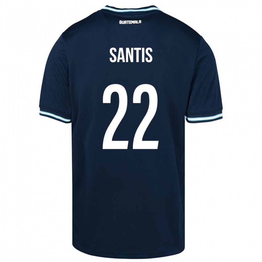 Børn Guatemala Diego Santis #22 Blå Udebane Spillertrøjer 24-26 Trøje T-Shirt