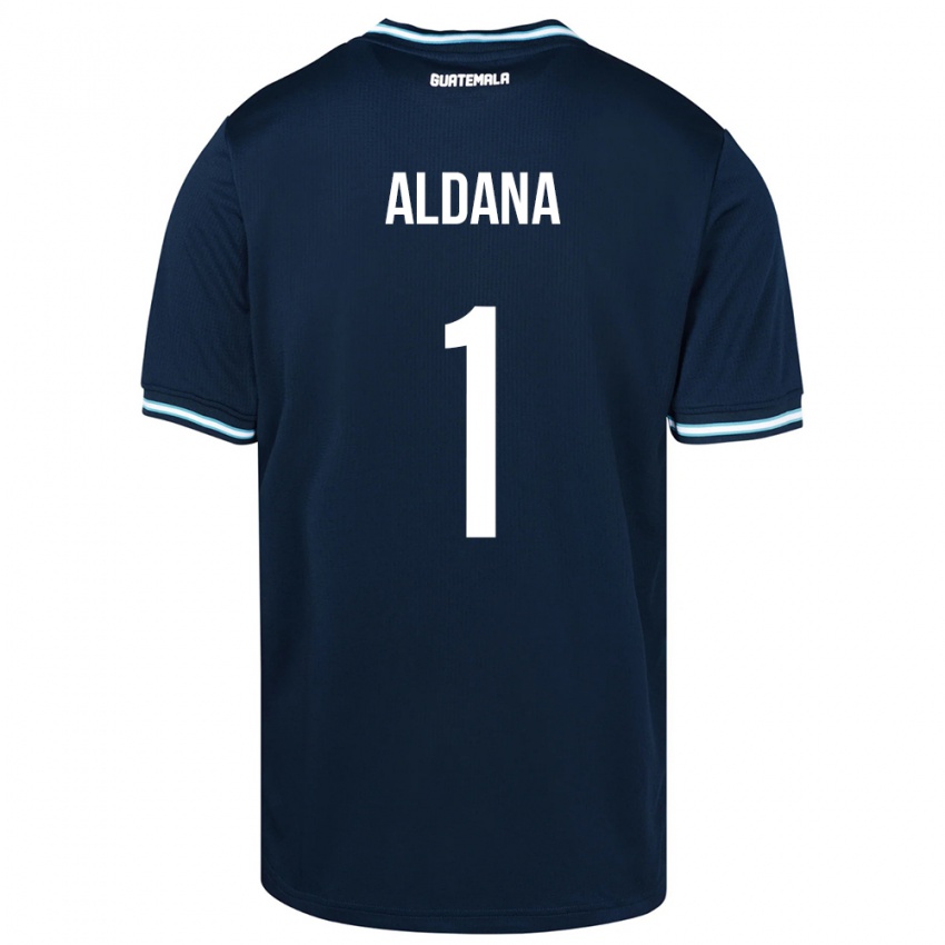 Børn Guatemala David Aldana #1 Blå Udebane Spillertrøjer 24-26 Trøje T-Shirt