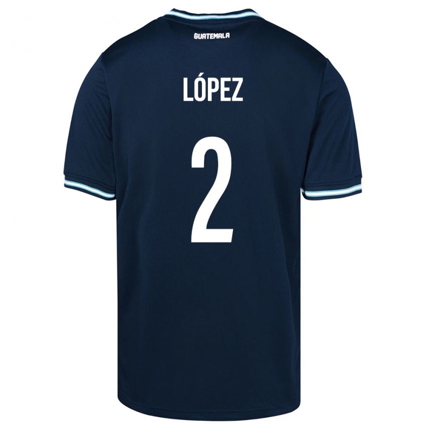 Børn Guatemala Francisco López #2 Blå Udebane Spillertrøjer 24-26 Trøje T-Shirt