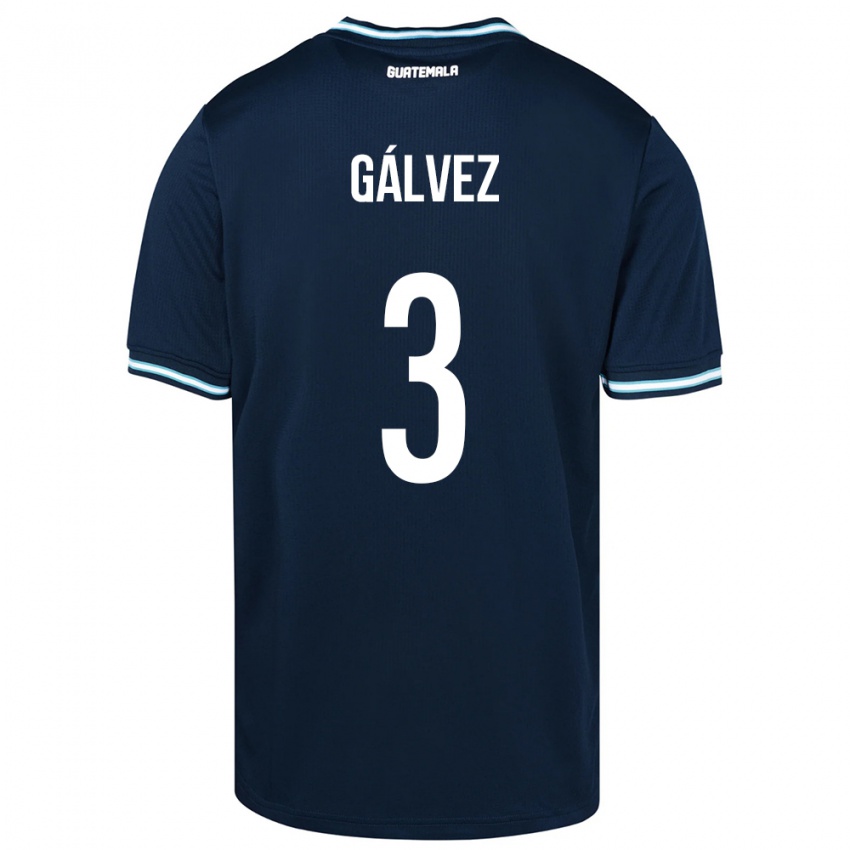 Børn Guatemala Fredy Gálvez #3 Blå Udebane Spillertrøjer 24-26 Trøje T-Shirt