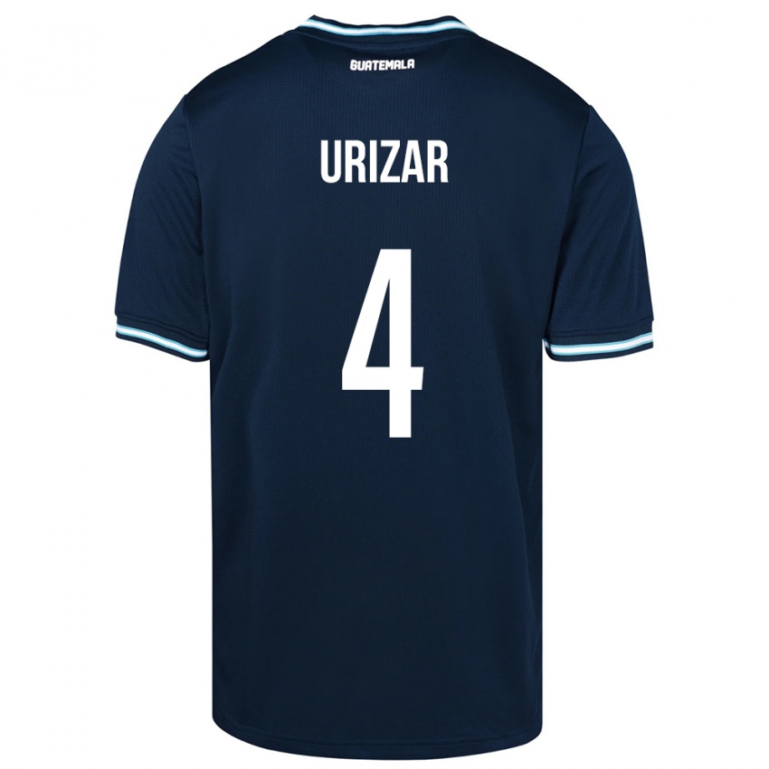 Børn Guatemala Jeshua Urizar #4 Blå Udebane Spillertrøjer 24-26 Trøje T-Shirt