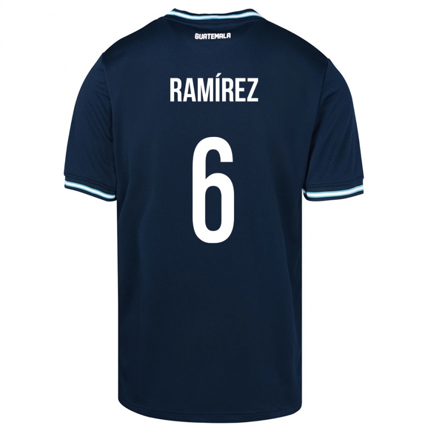 Børn Guatemala Kevin Ramírez #6 Blå Udebane Spillertrøjer 24-26 Trøje T-Shirt