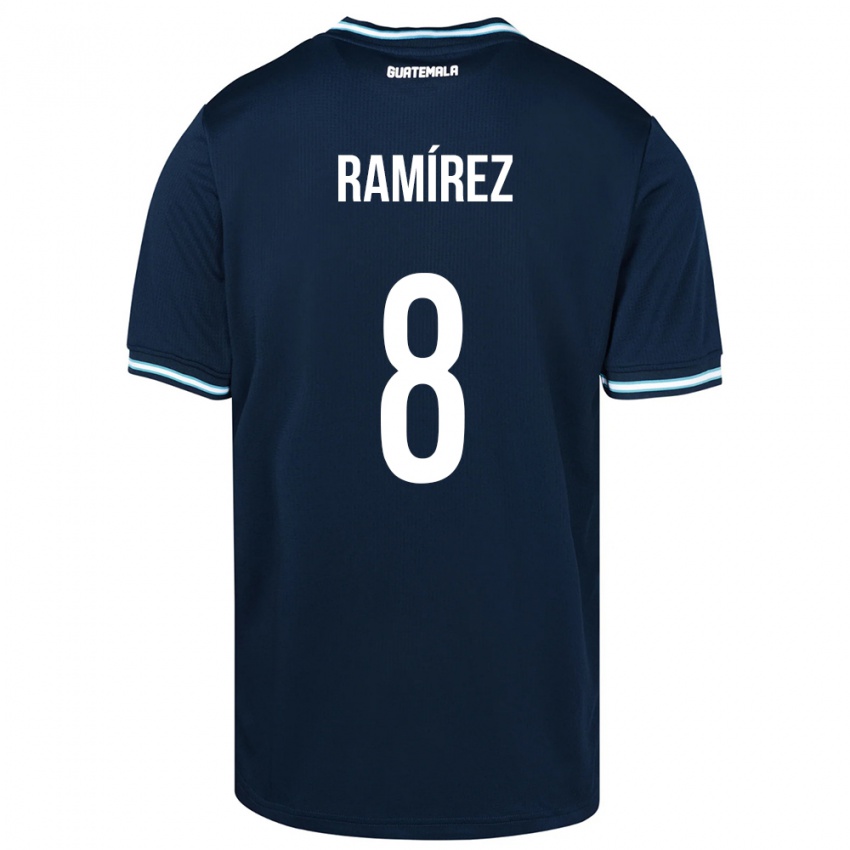 Børn Guatemala Dennis Ramírez #8 Blå Udebane Spillertrøjer 24-26 Trøje T-Shirt