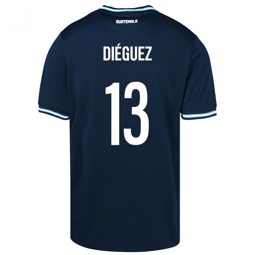 Børn Guatemala Jonathan Diéguez #13 Blå Udebane Spillertrøjer 24-26 Trøje T-Shirt