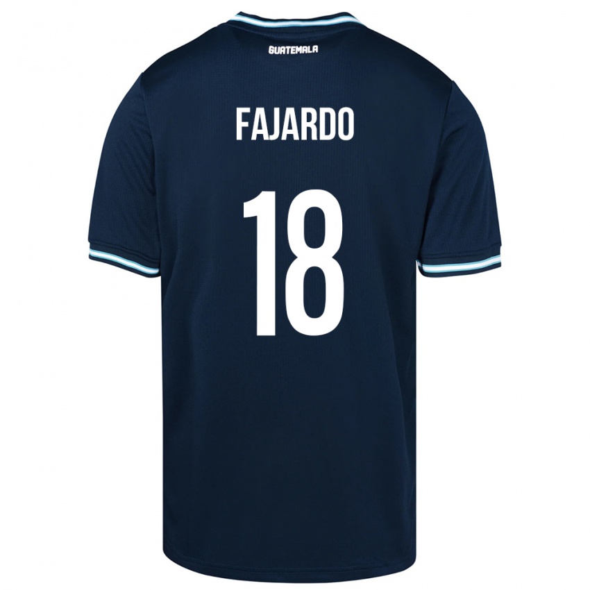 Børn Guatemala William Fajardo #18 Blå Udebane Spillertrøjer 24-26 Trøje T-Shirt
