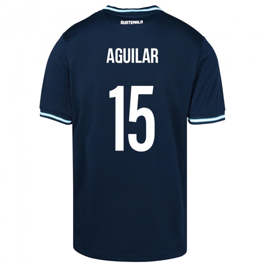 Børn Guatemala Carlos Aguilar #15 Blå Udebane Spillertrøjer 24-26 Trøje T-Shirt