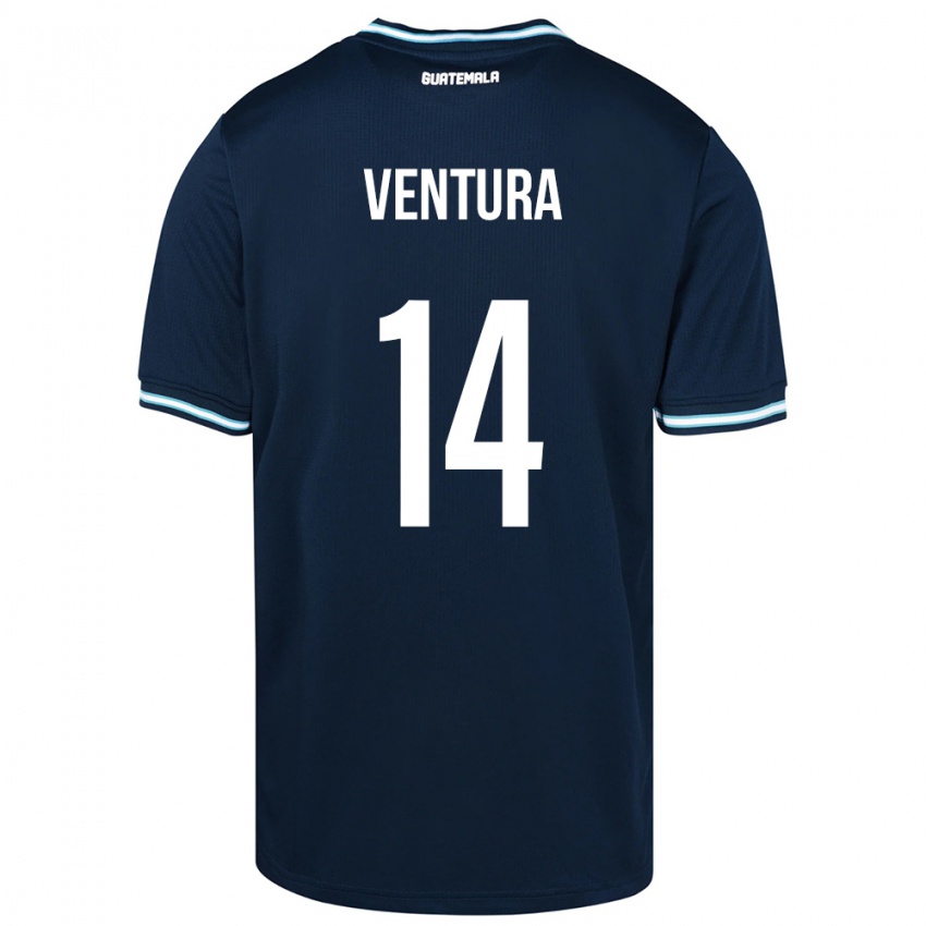 Børn Guatemala Madelyn Ventura #14 Blå Udebane Spillertrøjer 24-26 Trøje T-Shirt