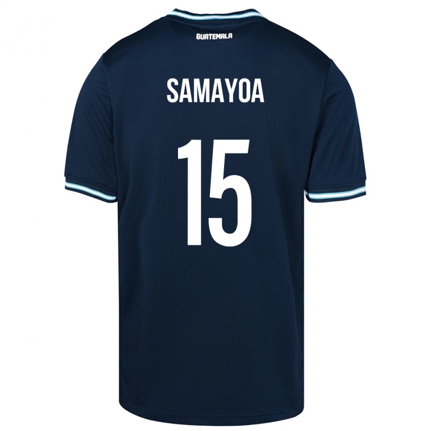 Børn Guatemala Giselle Samayoa #15 Blå Udebane Spillertrøjer 24-26 Trøje T-Shirt