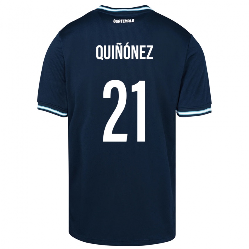 Børn Guatemala Andrea Quiñónez #21 Blå Udebane Spillertrøjer 24-26 Trøje T-Shirt