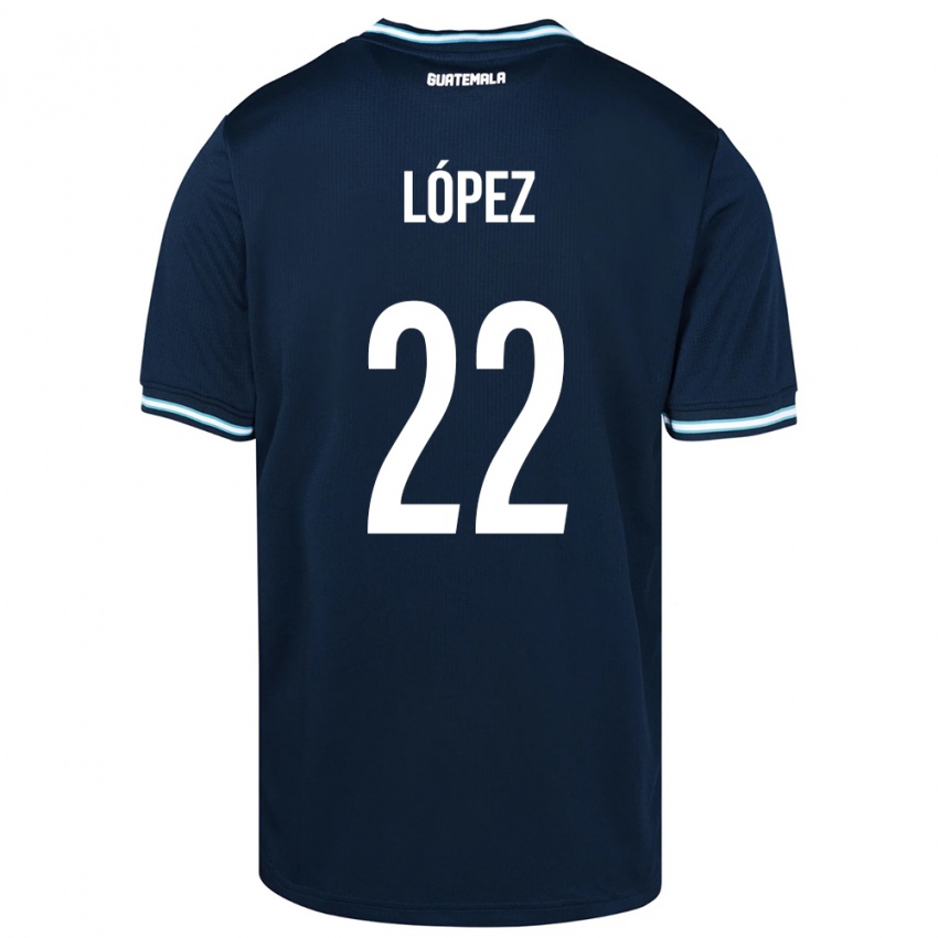 Børn Guatemala Whitney López #22 Blå Udebane Spillertrøjer 24-26 Trøje T-Shirt