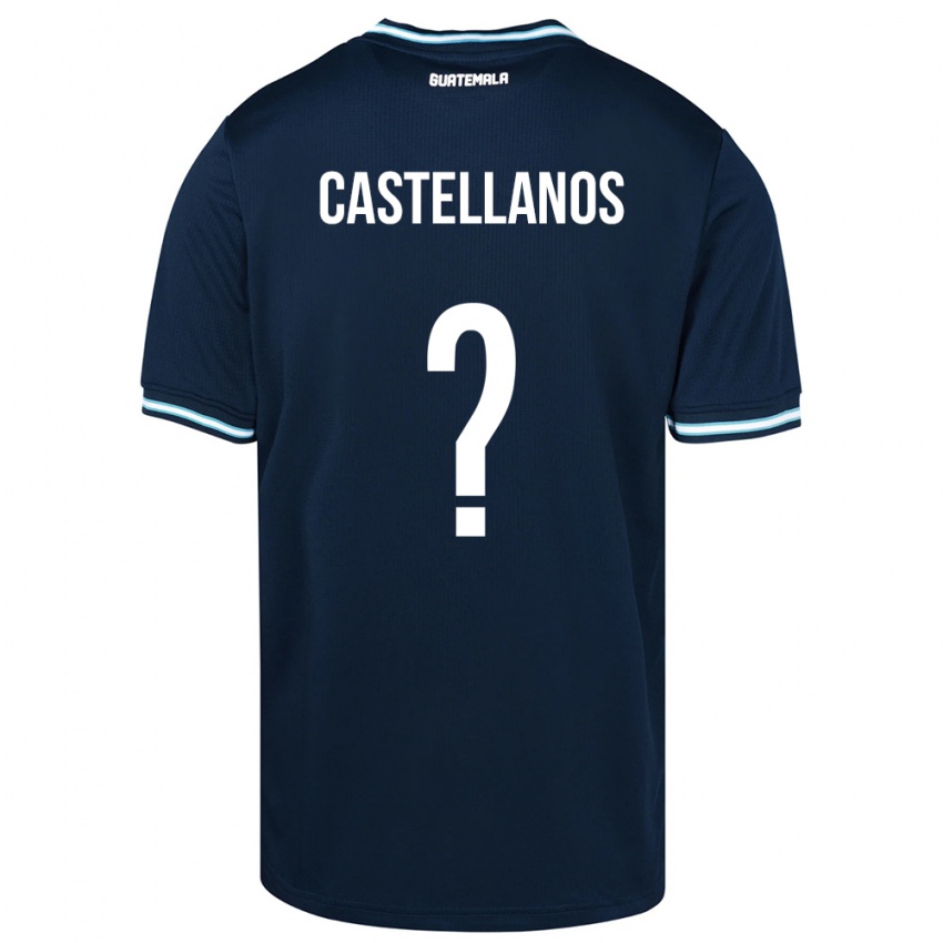 Børn Guatemala Jezmin Castellanos #0 Blå Udebane Spillertrøjer 24-26 Trøje T-Shirt