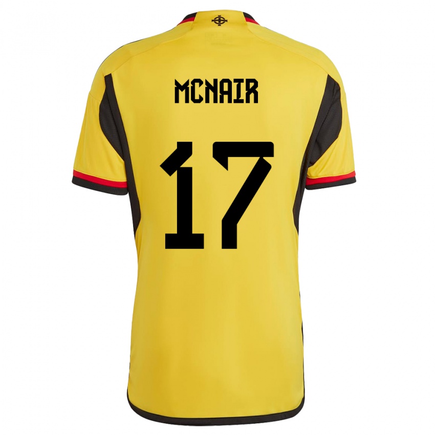 Børn Nordirland Paddy Mcnair #17 Hvid Udebane Spillertrøjer 24-26 Trøje T-Shirt