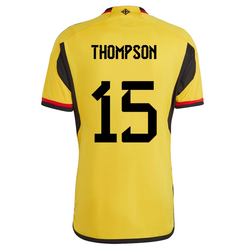 Børn Nordirland Jordan Thompson #15 Hvid Udebane Spillertrøjer 24-26 Trøje T-Shirt