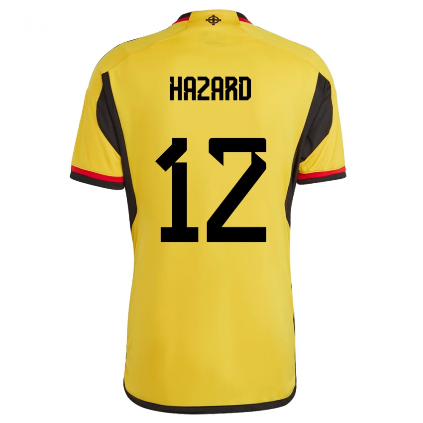 Børn Nordirland Conor Hazard #12 Hvid Udebane Spillertrøjer 24-26 Trøje T-Shirt