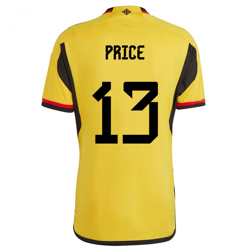 Børn Nordirland Isaac Price #13 Hvid Udebane Spillertrøjer 24-26 Trøje T-Shirt