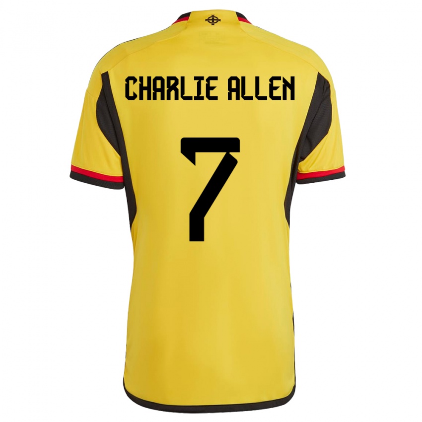 Børn Nordirland Charlie Allen #7 Hvid Udebane Spillertrøjer 24-26 Trøje T-Shirt