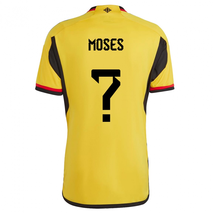 Børn Nordirland Devlan Moses #0 Hvid Udebane Spillertrøjer 24-26 Trøje T-Shirt