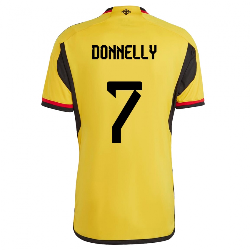 Børn Nordirland Caolan Donnelly #7 Hvid Udebane Spillertrøjer 24-26 Trøje T-Shirt