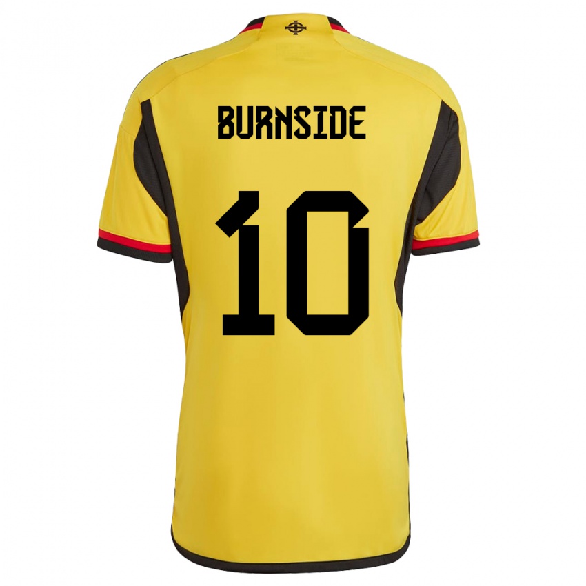 Børn Nordirland Callum Burnside #10 Hvid Udebane Spillertrøjer 24-26 Trøje T-Shirt