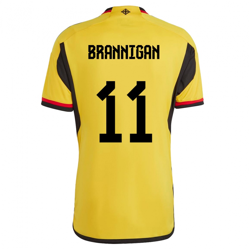 Børn Nordirland Cole Brannigan #11 Hvid Udebane Spillertrøjer 24-26 Trøje T-Shirt