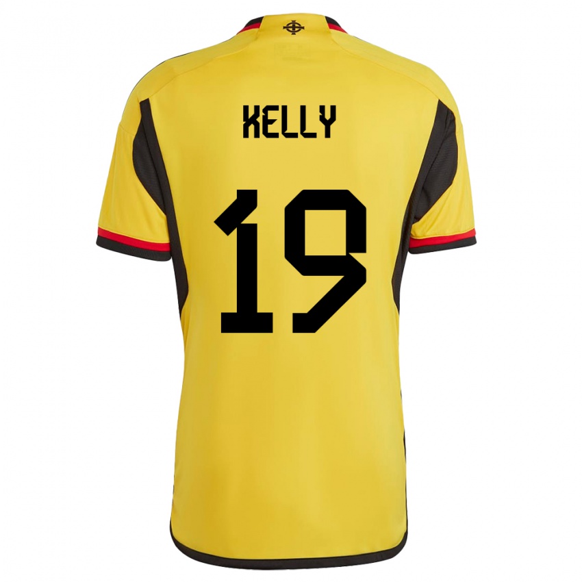 Børn Nordirland Oscar Kelly #19 Hvid Udebane Spillertrøjer 24-26 Trøje T-Shirt