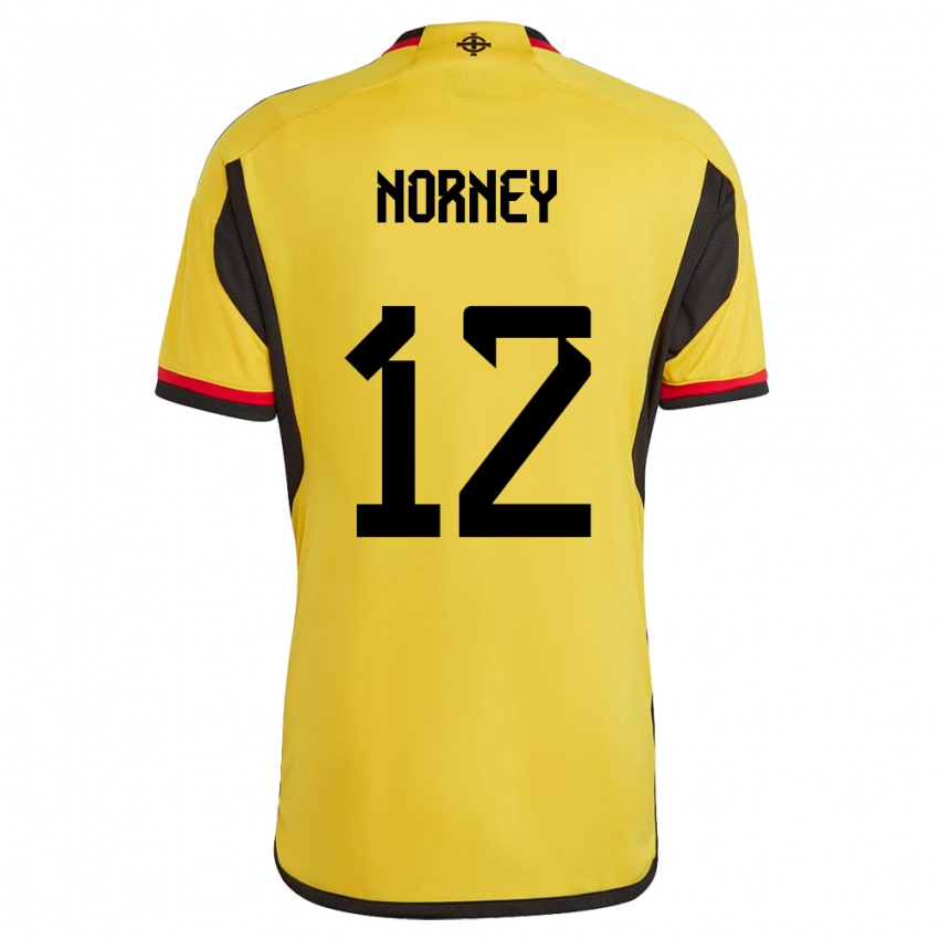 Børn Nordirland Rachael Norney #12 Hvid Udebane Spillertrøjer 24-26 Trøje T-Shirt