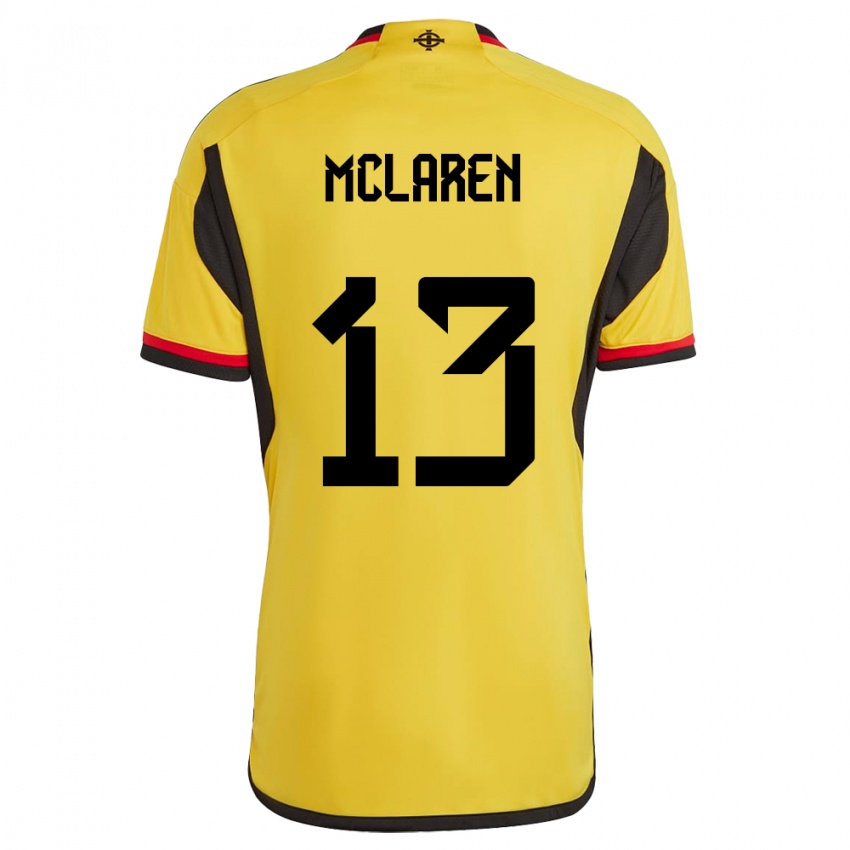 Børn Nordirland Rachel Mclaren #13 Hvid Udebane Spillertrøjer 24-26 Trøje T-Shirt