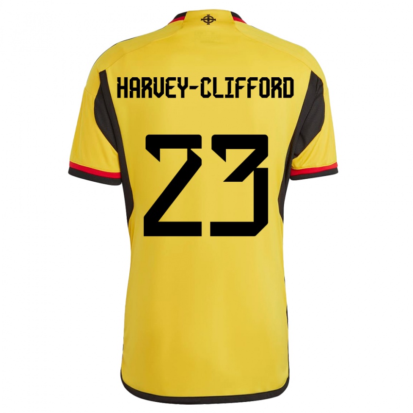 Børn Nordirland Maddy Harvey-Clifford #23 Hvid Udebane Spillertrøjer 24-26 Trøje T-Shirt