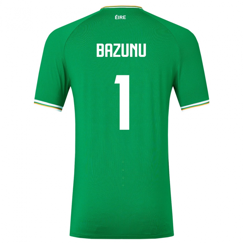 Mænd Irland Gavin Bazunu #1 Grøn Hjemmebane Spillertrøjer 24-26 Trøje T-Shirt