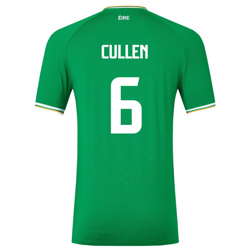 Mænd Irland Josh Cullen #6 Grøn Hjemmebane Spillertrøjer 24-26 Trøje T-Shirt