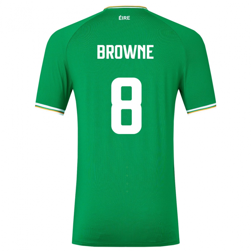 Mænd Irland Alan Browne #8 Grøn Hjemmebane Spillertrøjer 24-26 Trøje T-Shirt