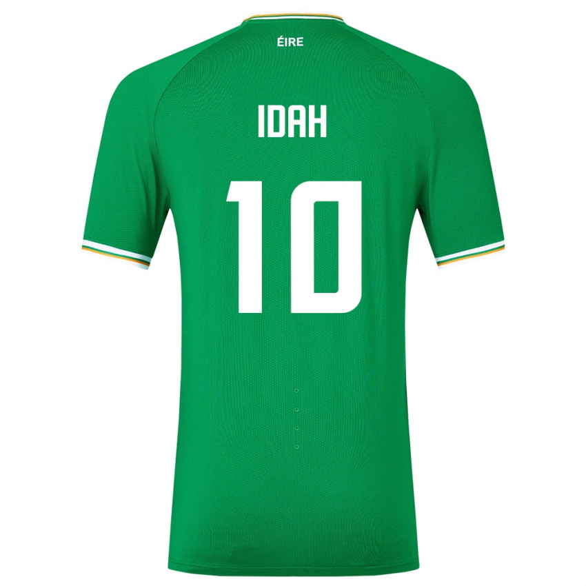 Mænd Irland Adam Idah #10 Grøn Hjemmebane Spillertrøjer 24-26 Trøje T-Shirt