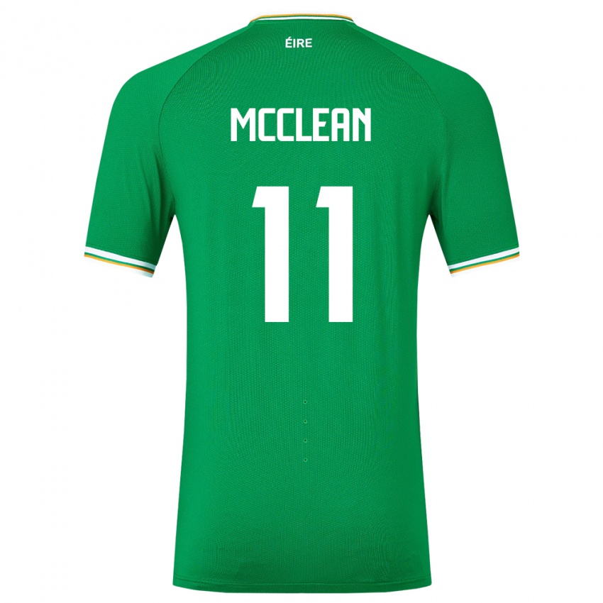 Mænd Irland James Mcclean #11 Grøn Hjemmebane Spillertrøjer 24-26 Trøje T-Shirt