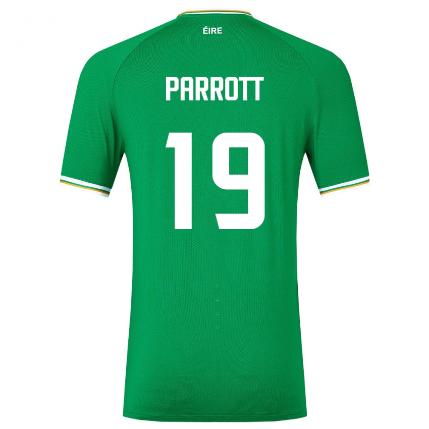 Mænd Irland Troy Parrott #19 Grøn Hjemmebane Spillertrøjer 24-26 Trøje T-Shirt