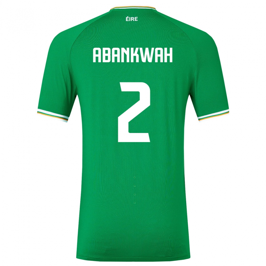 Mænd Irland James Abankwah #2 Grøn Hjemmebane Spillertrøjer 24-26 Trøje T-Shirt