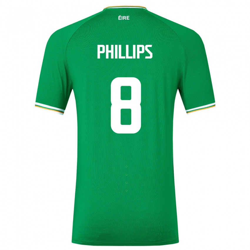 Mænd Irland Killian Phillips #8 Grøn Hjemmebane Spillertrøjer 24-26 Trøje T-Shirt